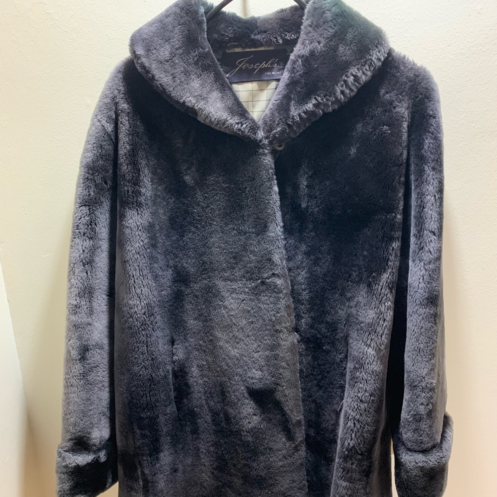 Vintage pewter shearling coat, fully lined
